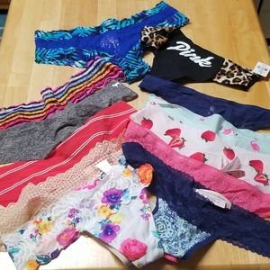 Victoria Secret Pink Thong Panties Med Lot 12 NWT